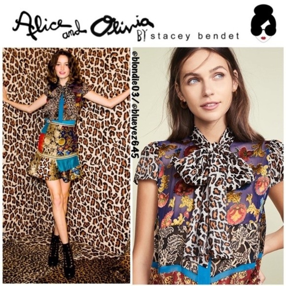 Alice + Olivia “Jeannine” Bow Blouse S